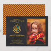 Harry Potter Hogwarts Crest Birthday - Foto Einladung (Vorne/Hinten)