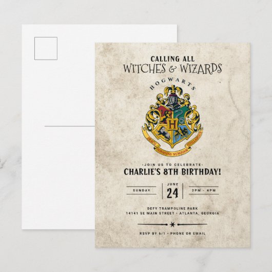 Harry Potter Hogwarts Crest Birthday Postkarte (Vorne/Hinten)
