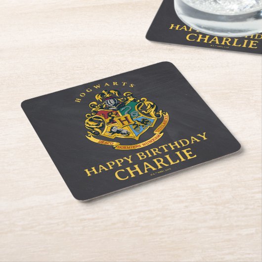 Harry Potter Hogwarts Crest Birthday Rechteckiger Pappuntersetzer (angewinkelt)