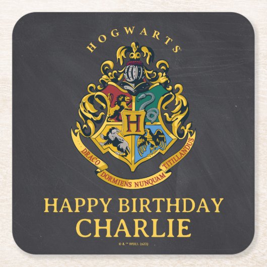 Harry Potter Hogwarts Crest Birthday Rechteckiger Pappuntersetzer (Vorderseite)
