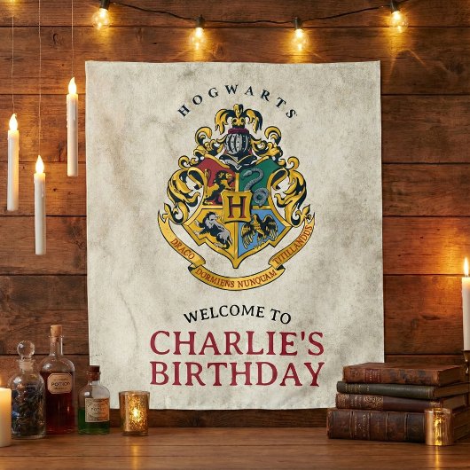 Harry Potter Hogwarts Crest Birthday Wandteppich