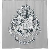 Harry Potter | Hogwarts Crest - Black and White Duschvorhang (Vorderseite)
