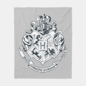 Harry Potter | Hogwarts Crest - Black and White Fleecedecke (Vorderseite)