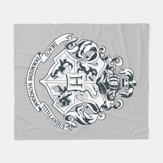 Harry Potter | Hogwarts Crest - Black and White Fleecedecke (Vorderseite (Horizontal))