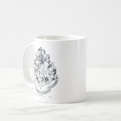 Harry Potter | Hogwarts Crest - Black and White Kaffeetasse (Vorderseite Links)