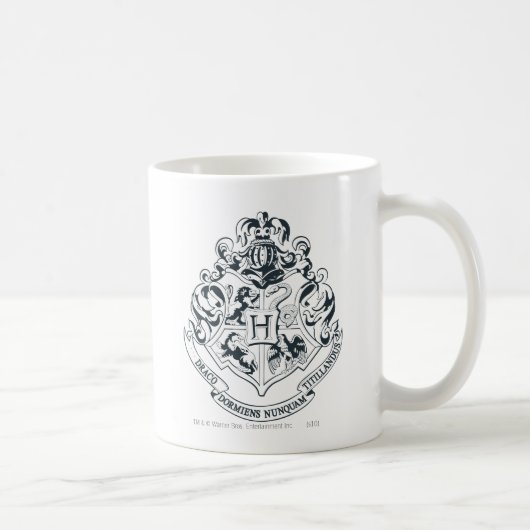 Harry Potter | Hogwarts Crest - Black and White Kaffeetasse (Rechts)