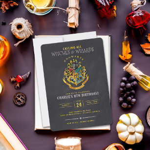 Harry Potter Hogwarts Crest Chalkboard Geburtstag Einladung