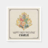 Harry Potter Hogwarts Crest First Birthday Serviette (Vorderseite)