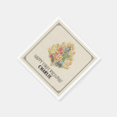 Harry Potter Hogwarts Crest First Birthday Serviette (Ecke)
