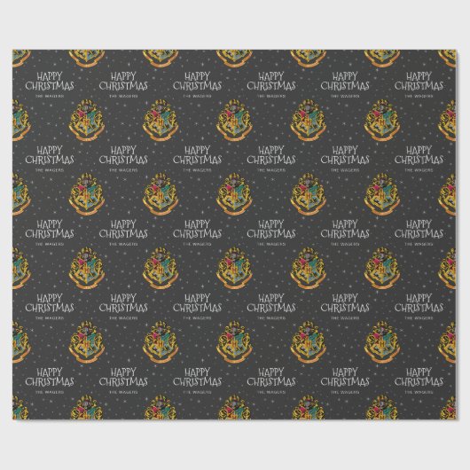 Harry Potter | Hogwarts Crest - Frohe Weihnachten Geschenkpapier (Flach)
