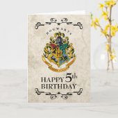 Harry Potter Hogwarts Crest Happy 5. Geburtstag Karte (Gelbe Blume)