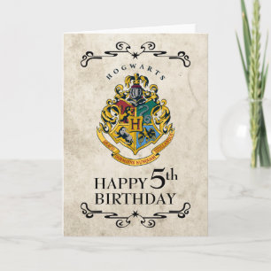 Harry Potter Hogwarts Crest Happy 5. Geburtstag Karte