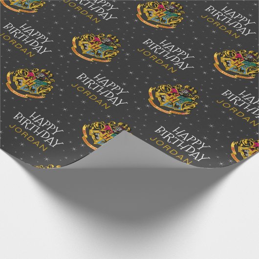 Harry Potter | Hogwarts Crest - Happy Birthday Geschenkpapier (Ecke)