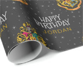 Harry Potter | Hogwarts Crest - Happy Birthday Geschenkpapier (Rolleneckpunkt)