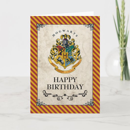 Harry Potter Hogwarts Crest Happy Birthday Karte (Vorderseite)
