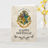 Harry Potter Hogwarts Crest Happy Birthday Karte (Gelbe Blume)