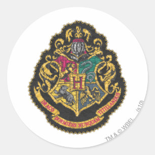 Harry Potter   Hogwarts Crest Runder Aufkleber
