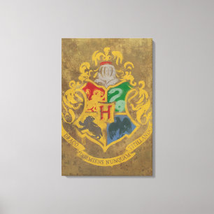 Harry Potter   Hogwarts Crest - Schwarz und Weiß Leinwanddruck