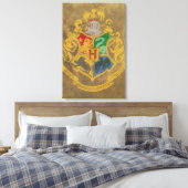 Harry Potter | Hogwarts Crest - Schwarz und Weiß Leinwanddruck (Insitu (Schlafzimmer))