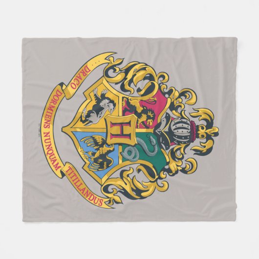 Harry Potter | Hogwarts Crest - Vollfarbigkeit Fleecedecke (Vorderseite (Horizontal))