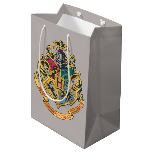 Harry Potter | Hogwarts Crest - Vollfarbigkeit Mittlere Geschenktüte (Rückseite Schrägansicht)