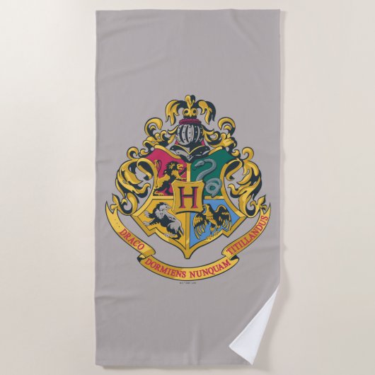 Harry Potter | Hogwarts Crest - Vollfarbigkeit Strandtuch (Vorderseite)