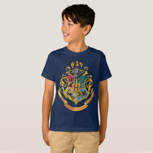 Harry Potter | Hogwarts Crest - Vollfarbigkeit T-Shirt (Vorne ganz)