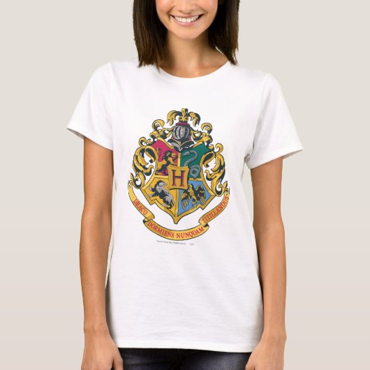 Harry Potter | Hogwarts Crest - Vollfarbigkeit T-Shirt (Vorderseite)