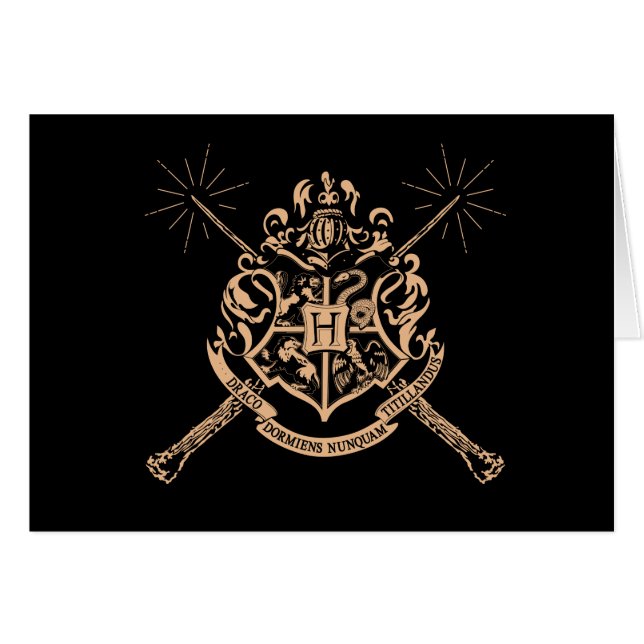 Harry Potter | Hogwarts Crossed Wands Wappen (Vorderseite (Horizontal))