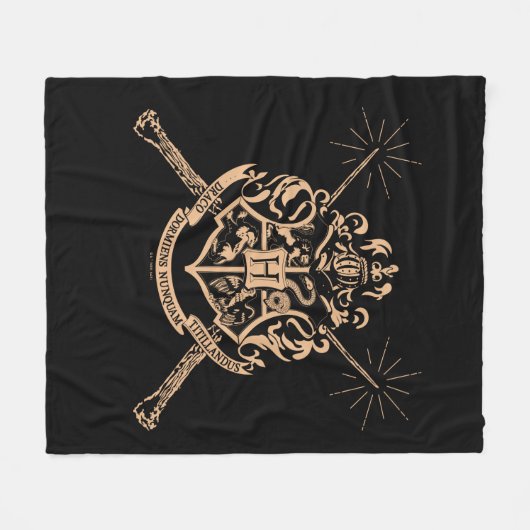 Harry Potter | Hogwarts Crossed Wands Wappen Fleecedecke (Vorderseite (Horizontal))