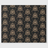 Harry Potter | Hogwarts Crossed Wands Wappen Geschenkpapier (Flach)