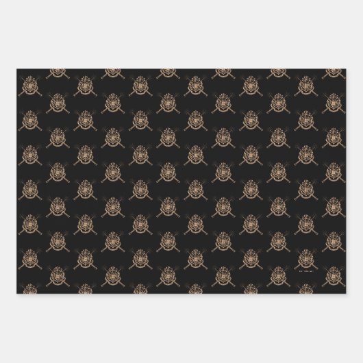 Harry Potter | Hogwarts Crossed Wands Wappen Geschenkpapier Set (Vorderseite)