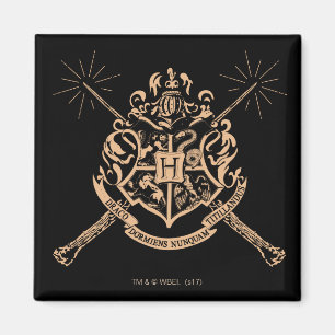 Harry Potter   Hogwarts Crossed Wands Wappen Magnet