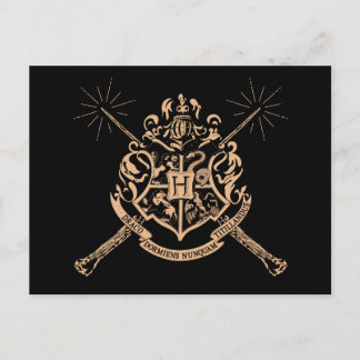 Harry Potter | Hogwarts Crossed Wands Wappen Postkarte