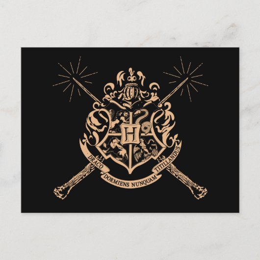 Harry Potter | Hogwarts Crossed Wands Wappen Postkarte (Vorderseite)