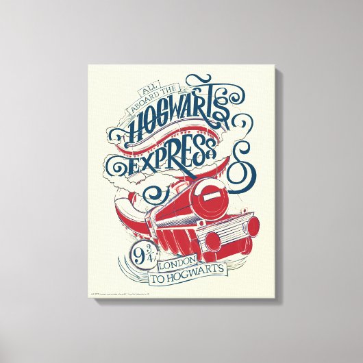 Harry Potter | Hogwarts-Express-Typografie Leinwanddruck (Vorderseite)