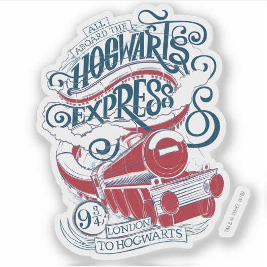 Harry Potter | Hogwarts Express Typografy Aufkleber (Vorderseite)