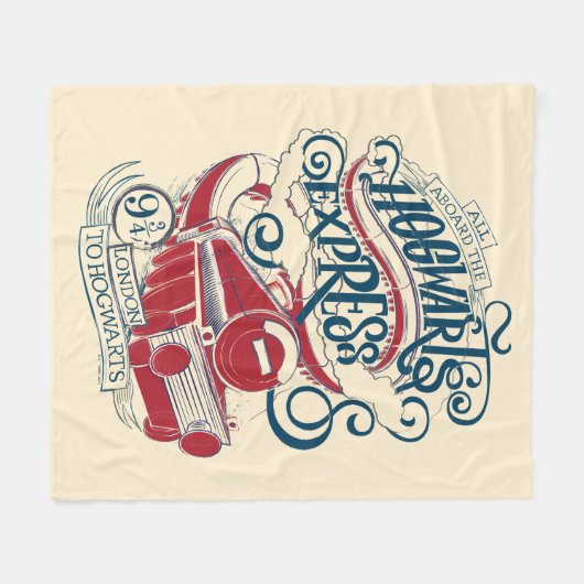 Harry Potter | Hogwarts Express Typografy Fleecedecke (Vorderseite (Horizontal))