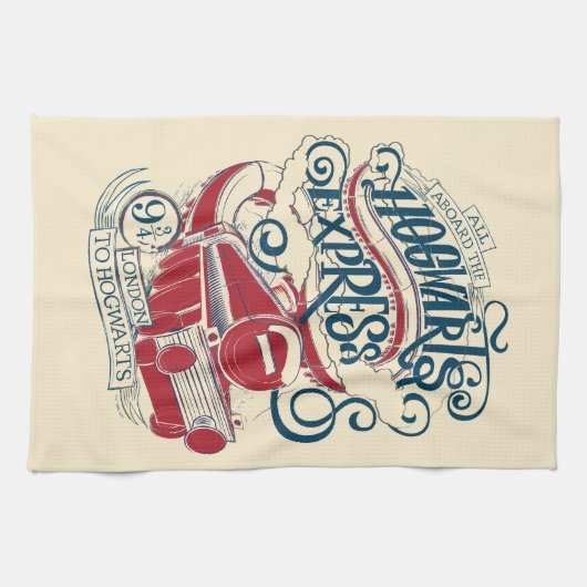 Harry Potter | Hogwarts Express Typografy Geschirrtuch (Horizontal)