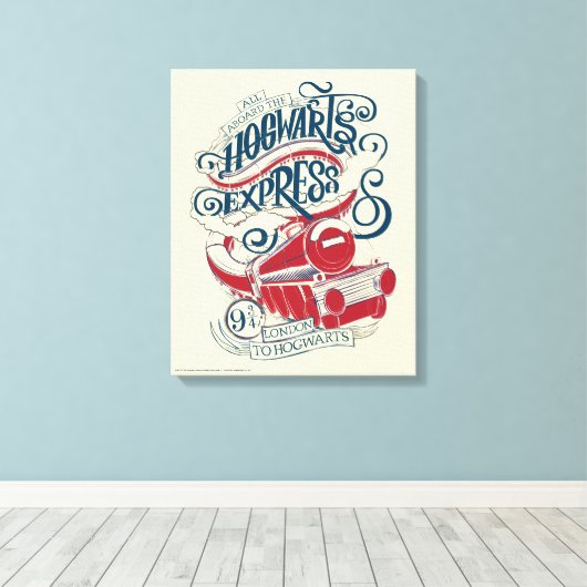 Harry Potter | Hogwarts Express Typografy Leinwanddruck (Insitu (Holzboden))