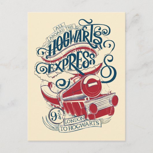 Harry Potter | Hogwarts Express Typografy Postkarte (Vorderseite)