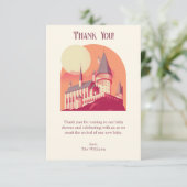 Harry Potter | Hogwarts Girl Baby Shower Dankeskarte (Stehend Vorderseite)