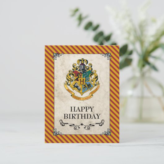 Harry Potter | Hogwarts Happy Birthday Postkarte (Stehend Vorderseite)
