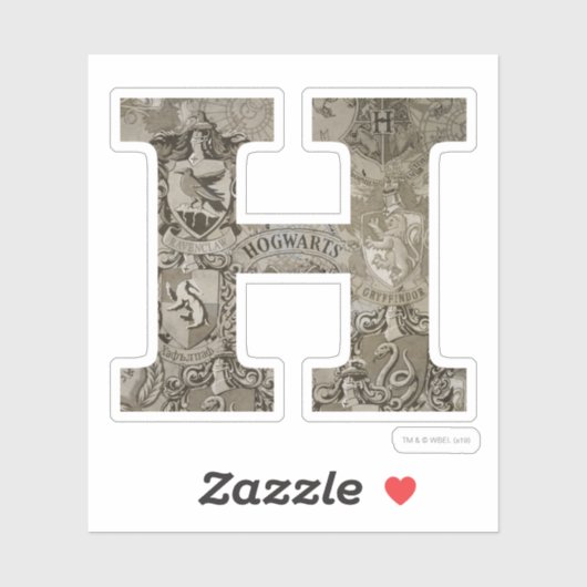Harry Potter | Hogwarts Monogramm Aufkleber (Blatt)