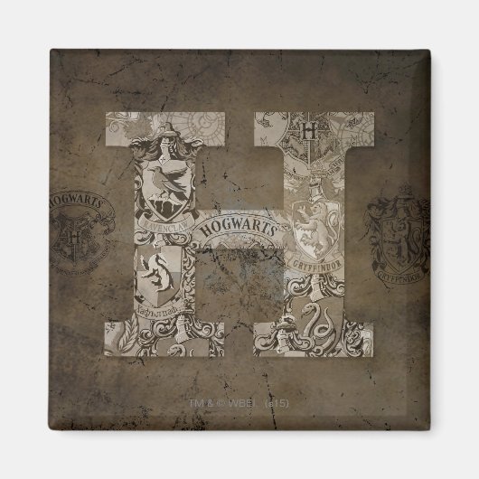 Harry Potter | Hogwarts Monogramm Magnet (Vorne)