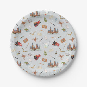 Harry Potter Hogwarts Pattern Baby Shower Pappteller
