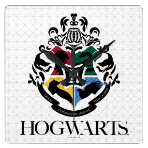 Harry Potter   HOGWARTS™ Primarschulen-Wappen Quadratische Wanduhr