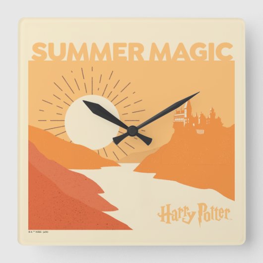 HARRY POTTER™ | HOGWARTS™ Summer Magic Quadratische Wanduhr (Vorderseite)
