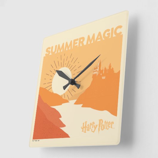 HARRY POTTER™ | HOGWARTS™ Summer Magic Quadratische Wanduhr (Winkel)