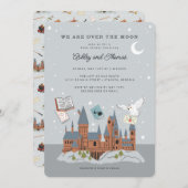 Harry Potter | Hogwarts - Über dem Mond Einladung (Vorne/Hinten)